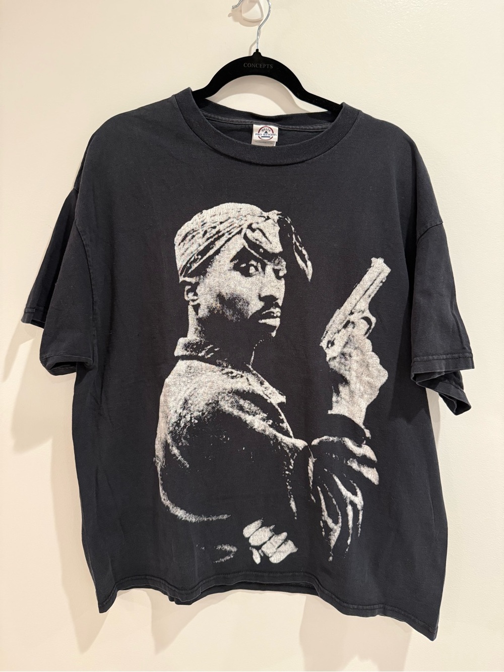 Vintage Tupac Shakur Graphic Rap Tee Black XL